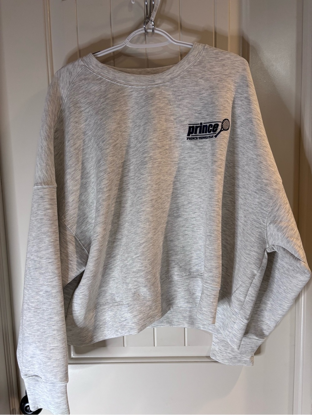 Prince Heather Gray Crewneck Sweatshirt with Navy Logo